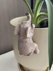 Adorable Animal Ornament Elephant Huggers Plant Pot Edge Decor Climbing Elephant For Yard & Gift Giving - 大象 - 查看 6