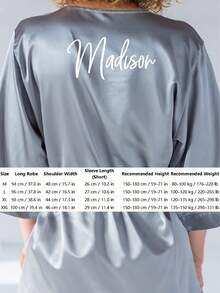 Customized Satin Bridal Robe,Half Sleeve Design,Custom Bridesmaid Bridal Robe,Personalized Satin Robe,Bridesmaid Prep Robe,Wedding Party Robe,Size-XL - Multicolor - View 10