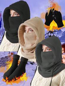 3PCS Winter Balaclava & Thermal Socks & Gloves Set - Men & Women - Perfect For Skiing, Hiking, Cycling - Cold Weather Gear Christmas Gift Combo (Hat+Gloves+Socks) - Multicolor - View 9