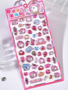 Cartoon 3D Embossed Diamond Stickers - Cute Animals And Food Designs, 3D Reward Stickers, Sparkling Girl Decoration Stickers, Phone Decoration DIY Memo Stickers With Adhesive, High-Quality Glossy Effect, Vibrant Colors, Suitable For DIY Crafts, Scrapbooks, Laptops, Phones, Water Bottles, Diamond Art Stickers, Fun Designs, High-Quality Decals, Decorative Stickers, Creative Decoration