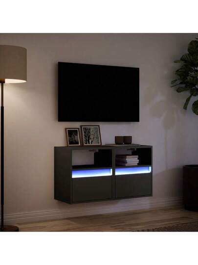 VidaXL TV Wand Units LED Lighting, stuks 41x31x45 Cm, Zwart view 5