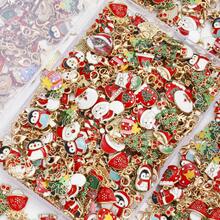 30/50 buc culori asortate picătură de ulei aliaj serie Moș Crăciun cu încuietoare homar pandantiv colier brățară breloc accesorii, cadou de Crăciun