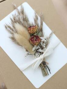 12 Pcs Boho Dried Flower Bouquet Mini Wedding Handmade Dry Flowers Decor For Vase Crafts DIY Photo Boutonniere For Men Floral Plant For Bridesmaid Gift Birthday Decor And Autumn Decor Items