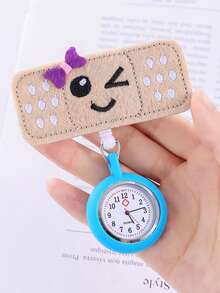 1pc/Set High-Quality Arabic Numeral Scale Round Dial Silicone Quartz Pocket Watch, Suitable For Birthday, Daily Outfit, Christmas Gifts, Etc.