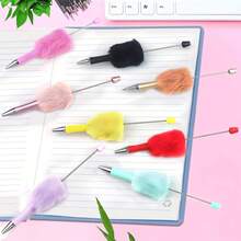 40 Pcs Multicolor Plush Beadable Pen Set - Includes 20 Ballpoint Pens & 20 Pen Bags, Retractable Diamond Bead Pens, Plastic Bling Shaft With Black Ink For DIY Party Office Use - 混合色 - 查看 4