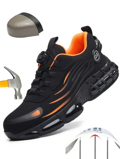 新款旋转扣舒适安全鞋防砸防刺穿工作鞋轻便透气施工安全鞋男女劳保鞋男女户外运动鞋