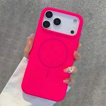 Luxury Bright Fluorescence Liquid Silicone Case Compatible With IPhone 17 Air 16 15 14 13 12 17 Pro Max Plus For Magnetic Soft Cover