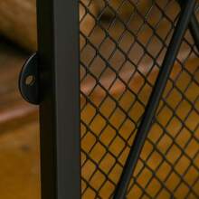 Funkenschutzgitter 3tlg. Kaminschirm aus Schmiedeeisen, Metall schwarz 120 x 79 cm, elegantes Design für sicheren Kamin