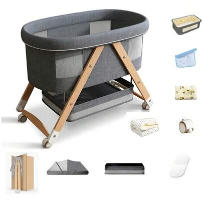 Cuna Colecho Corral Para Bebe Plegable Con Mosquitero,Colecho Cuna Moisés Corral Mecedor Bebe Mosquitero Colchón