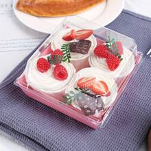 48pcs Pink Oil-Proof Paper Cake Slice Boxes With Clear Lids - 4.72inch Food-Dessert Containers For Bakery, Macarons, Cookies, Charcuterie, Treat Boxes Dessert Boxes For Class Birthday Wedding Party Mother's Day Gift, Gift Box - Pink - View 3