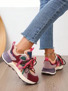 Women's Outdoor Sports Shoes Lace-Up Women's Shoes Casual Low-Cut Shoes Round Head Women's Shoes - 彩色 - 查看 8