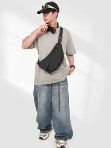 Rucsac multifuncțional, geantă de piept pentru bărbați, geantă casual cu curea de piept, antifurt, geantă crossbody cu un umăr la modă nouă