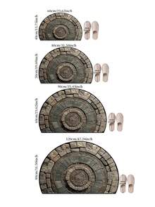 1pc Semi-Circle Faux Wood Grain Doormat, Durable Non-Slip Bottom, Doormat, Small Rug, Welcome Mat, Carpet, Floor Mat, Outdoor Doormat, Kitchen Rug, Home Decor, Front Door Mat, Area Small Rug, Outdoor Mat, Home Decor