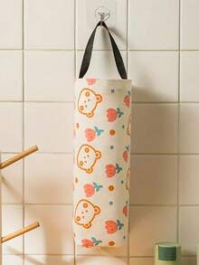 1pc Wall-Mounted Plastic Bag Dispenser Storage Rack, Garbage Bag/Storage Bag Holder, Kitchen Plastic Bag Organizer Hanging Bag, Multi-Functional Garbage Bag/Storage Bag, Floral & Fruit Pattern Wall-Mounted Versatile Garbage Bag Storage Hanging Bag, Suitable For Home, Kitchen, Summer Beach Party, Food, Camping, Storage, Room Decor, Kitchen Accessories - Multicolor - View 4