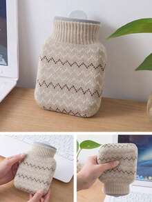 1pc Cartoon Silicone Hot Water Bottle, Warm Belly, Anti-Explosion, Filled Water Bag, Cold/Hot Compress, Hand Warmer, Essential For Women, Birthday Gift, Christmas Gift - Multicolor - View 1