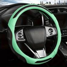 1 Stück, Nappa- und Carbonfaser-Muster Lenkradabdeckung, 38cm/15 Zoll, mit Innenring für verbesserten Griff und Komfort, ein ideales Geschenk für Autoliebhaber und ein Lieblingsgeschenk für diejenigen, die fahren