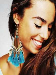 2 piezas Pendientes con borlas de diseño único, pendientes bohemios vintage