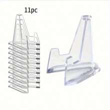 5pcs/10pcs/20pcs Acrylic Card Holder, Multi-Functional Card Display Stand, 360° Rotating Base, Transparent Plastic Storage, Coin Display Rack, Suitable For Displaying ID Cards, Challenge Medals, Baseball Cards, Sports Cards, Collectible Cards, Great For Home Decor, Gift Display, Best Choice For Christmas