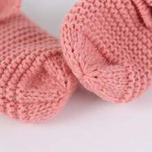 Baby Bow Beanie Fall Winter Toddler Knit Hat Scarf Glove Set Pompom Beanie Hat Fleece Neck Warmer