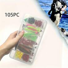 107-Piece Fishing Tackle Set With Spinners, Jigging Bait, Jigging Tips, Sinkers, Hooks, And Storage Case - Colorful Freshwater And Saltwater Combo Pack With Split Rings And Scented Lures - Perfect Starter Kit For Bass, Pike, Trout, And Walleye Fishing, Includes Tackle Box Equipment Including Pike Lures, Diving Lures, Saltwater Bait, And Small Game Baits - 107件/套 - 查看 9