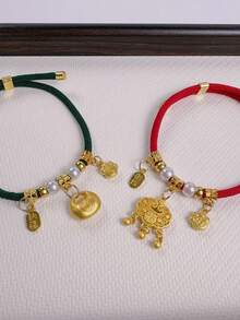 طوق معدني قابل للتعديل بأسلوب صيني مع قفل صامت، قلادة بشكل سبيكة مباركة، مناسب لمهرجان تشي شي، عيد الميلاد، هالوين، قلادة طوق الحيوانات الأليفة