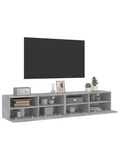 VidaXL TV Wand Units Pcs 80x30x30 Cm Finished Wood Concrete Grijs view 6