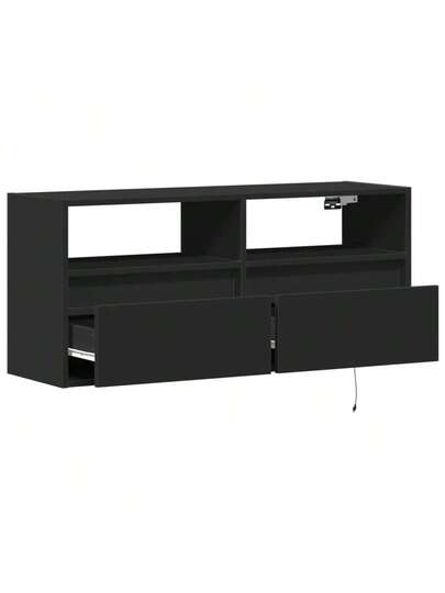 VidaXL TV Wand Unit LED Lighting 100x31x45 Cm Zwart view 9