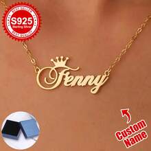 1pc S925 Sterling Silver Custom Name Necklace - Personalized Jewelry With Cursive/Script Fonts - Ideal Gift For Girlfriends, Besties & Self - Perfect For Birthdays, Anniversaries & Daily Chic Outfits
