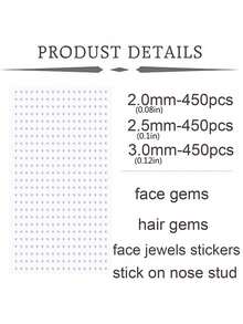 1350pcs Low Allergy Nose Strips - Shiny Silver Finish, Reusable, Suitable For Sensitive Skin - Instantly Enhance Charm, Fashionable Accessory, Can Be Used On Nose, Face And Eyes - Multiple Sizes: 2-2.5-3-4mm - Fake Nose Ring-sticker - View 8