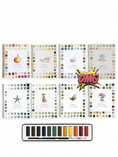 Watercolor Workbook, Beginner-Friendly Birds Watercolor Workbooks,12 Colors