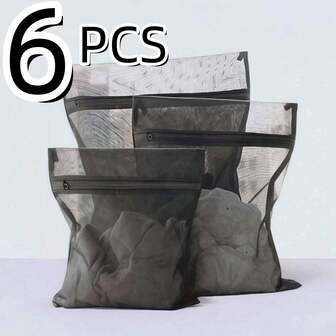 6 piezas Bolsas de malla delicadas, Bolsas de lavandería de 3 tamaños con cremalleras premium, Bolsas de lavado de malla para la lavandería, Adecuadas para la organización de viajes, Bolsas de lavandería elegantes