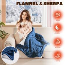 Chăn điện sưởi ấm, Tự động tắt trong 10 giờ, 9 mức nhiệt, Chăn sưởi ấm có điều khiển kép, Chăn sưởi ấm mềm mại, Sưởi ấm nhanh, Quà tặng Giáng sinh, Túi sưởi ấm tay, Quà tặng cho nam giới, Quà tặng tất, Túi sưởi ấm tay có thể sạc lại - Hải quân - Xem 8