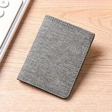 Portofel vertical ultra-subțire din pânză 1 buc - Design cu mai multe sloturi pentru carduri, 4 sloturi pentru carduri, 1 compartiment pentru bancnote, 1 slot pentru lanț, Capacitate mare, Pliabil compact, Potrivit pentru bărbați, femei, studenți și tineri profesioniști, Durabil pentru utilizare zilnică, Stil minimalist casual