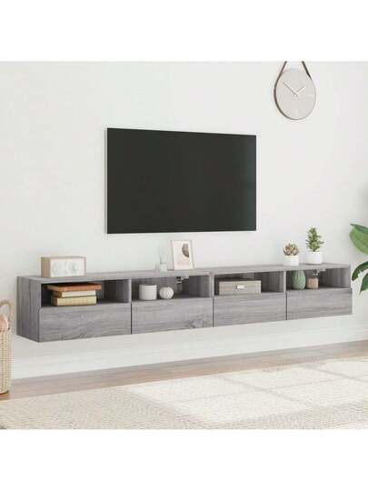 VidaXL TV Wand Units Pcs 100x30x30 Cm Wood Grijs Sonoma view 3