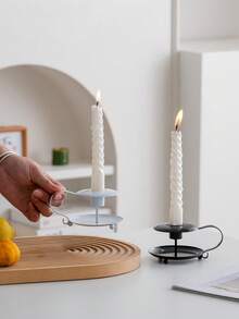 1 Soporte de vela de estilo minimalista de hierro, adecuado para decoraciones navideñas, hogar, hotel, decoraciones de festivales y fiestas, decoración del hogar, decoración de habitaciones, invierno