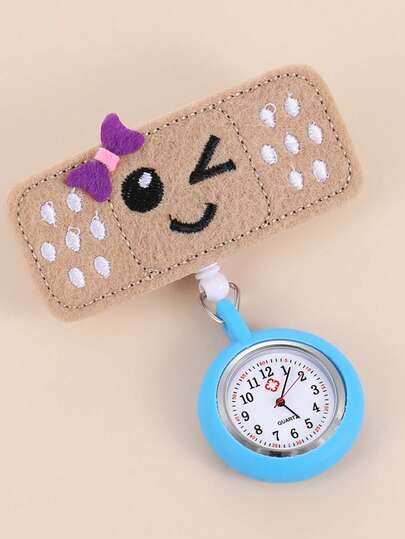 1pc/Set High-Quality Arabic Numeral Scale Round Dial Silicone Quartz Pocket Watch, Suitable For Birthday, Daily Outfit, Christmas Gifts, Etc.