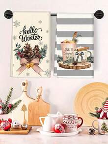 1pc/2pcs/6pcs Ultra-Soft Microfiber Christmas Hand Towels, Christmas Tree & Snowman Pattern Design Dish Cloths, Kitchen Towels, Christmas Decor, Suitable For Christmas Kitchen & Bathroom Decor, Indoor Decoration, Kitchen Cleaning Rags, Advent Gift, Christmas Surprise