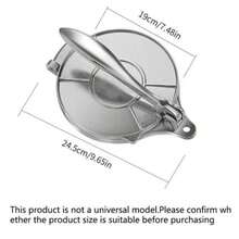 带手柄的多功能面团压平器，手动玉米饼/玉米面压平工具，不粘饺子皮挤压器，铝合金材质，适用于制作饺子皮、玉米卷饼皮