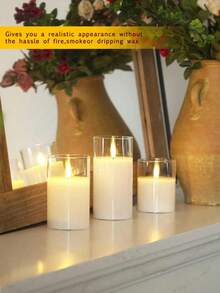 3pcs Decorative Lights, LED Atmosphere Night Lights, White Candle Lights With Remote Control, For Home Decor, Party Decor, Birthday Party, Outdoor Decor, Wedding Decor, Bedroom, Study, Reading Room, School, Restaurant, Bar, Cafe, Suitable For Halloween, Thanksgiving, Christmas, Valentine's Day, Mother's Day, Father's Day, Can Be Used As Holiday Gifts, Birthday Gifts, Wedding Gifts