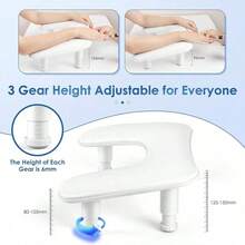 Manicure Arm Rest For Nails Tech: U-Shaped Adjustable Nail Armrest - White PU Leather Hand Stand Rest For Manicurists - Multicolor - View 5