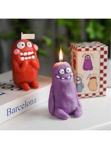 Ton Männer Monster Kerzen, lustige Aromatherapie Kerzen als Geburtstagsgeschenk, handgemachtes kreatives Geschenk mit Händen, fett, dünn, Schlamm Monster Cartoon geformte Aromatherapie Kerze Heim Küche Tischdekoration Handwerkskunst Halloween Deko