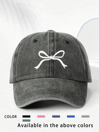 1 pieza Gorra de béisbol de pana con lazo bordado, sombrero de sol ajustable y transpirable para golf al aire libre, sombrero de sol de ala curva de moda para mujeres y hombres, adecuado para todas las estaciones