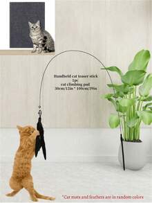 1 Giocattolo per gatti, con teste intercambiabili in vari colori e stili, adatto per l'esercizio dei gatti sia in casa che all'aperto, e può essere tenuto per uso interattivo; tappetino per arrampicata per gatti fai-da-te che permette ai gatti di godersi l'arrampicata a casa, protezione per mobili per animali domestici, accessori per gatti, giocattoli per gatti, cose per gatti, spiaggia, cool