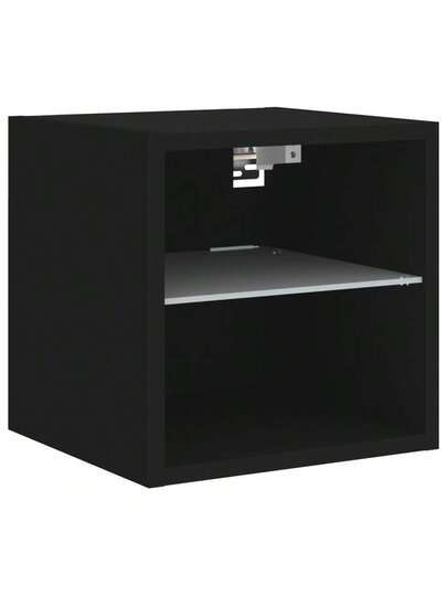 VidaXL TV Wand Unit LED Lighting 30x28.5x30 Cm Zwart view 7