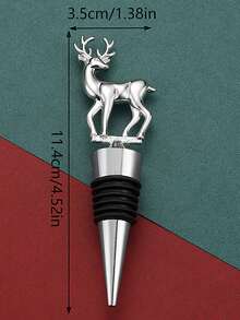 1pc Gold & Sliver Christmas Wine Bottle Stopper, Creative Christmas Tree, Reindeer, And Snowflake Design Wine Preservation Stopper, Cute Wine Lovers Home Decorations For Xmas Party Family Gathering, Christmas Party Favors Gifts - Multicolor - View 14