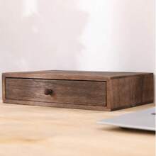 Cutie de depozitare din lemn pentru birou, raft înălțat, organizator de sertare pentru bijuterii, mini dulap de depozitare pentru papetărie pentru studenți