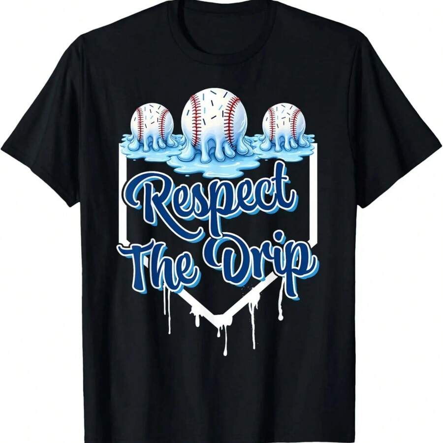 Baseball Drip Boys Ice Cream Drip Youth Respect The Drip T-Shirt - màu đen - Xem 1