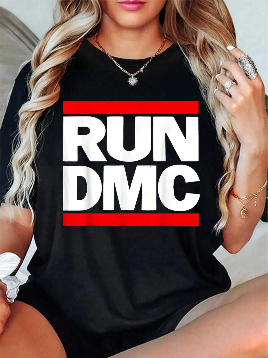 Camiseta unisex de algodón 100% con logo oficial de DMC, camiseta de manga corta con cuello redondo impresa - Negro - Ver 1