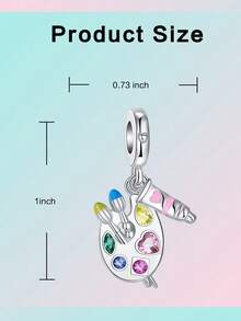 1pc Silver-Plated Elegant & Cute Car, Candle Holder, Ship Rudder, Suitcase, Bag, Rocket, Candle, Palette DIY Pendant Charm, Suitable For Women & Couples, For DIY Jewelry Making, Halloween, Valentine's Day, Back To School, Thanksgiving, Party, Holiday Gifts