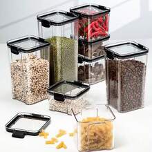 1 pieza Frasco sellado para almacenamiento de alimentos, organizador de cocina, recipiente a prueba de humedad e insectos, resistente al frío y al calor, material, herramienta de cocina, adecuado para almacenar granos, productos secos, aperitivos, arroz, trigo, nueces, frijoles, azúcar y talla grande